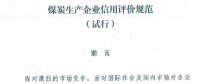 國家能源局同意試行《煤炭生產(chǎn)企業(yè)信用評(píng)價(jià)規(guī)范》的復(fù)函