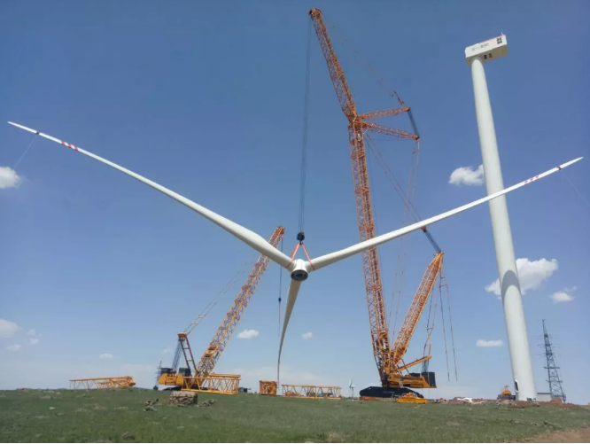 陸上風電重器：三一重能第一臺3.4MW風電機組順利完成吊裝！
