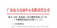 2023年7月19日南方(以廣東起步)電力現(xiàn)貨市場結(jié)算運(yùn)行日報