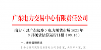2023年8月13日南方(以廣東起步)電力現(xiàn)貨市場結(jié)算運(yùn)行日報(bào)